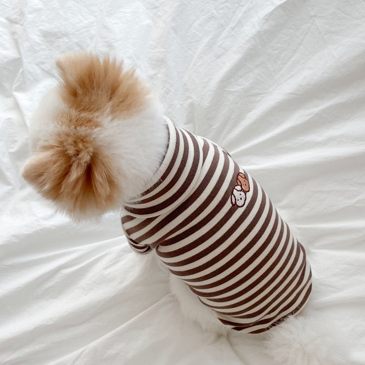 HKM-3796925 Lightweight Casual Dog Apparel in Coffee Bar Yellow - XS to XL Sizes Available