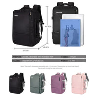 HKM-379731 Custom Logo Waterproof Nylon Laptop Backpack for 17-Inch Devices with USB Port - Unisex Fashion Design