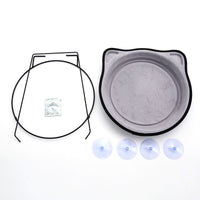 HKM-3797949 Sucker Window Sill Nest Round Cat Bed - Soft Short Plush Pet Nest for Cats