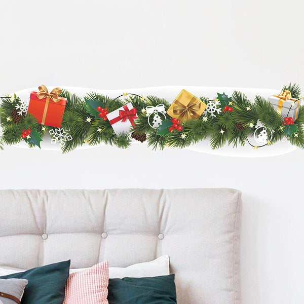 HKM-379795 Christmas Pine Branch Wall Sticker for Home Decoration, PVC, 16*59cm