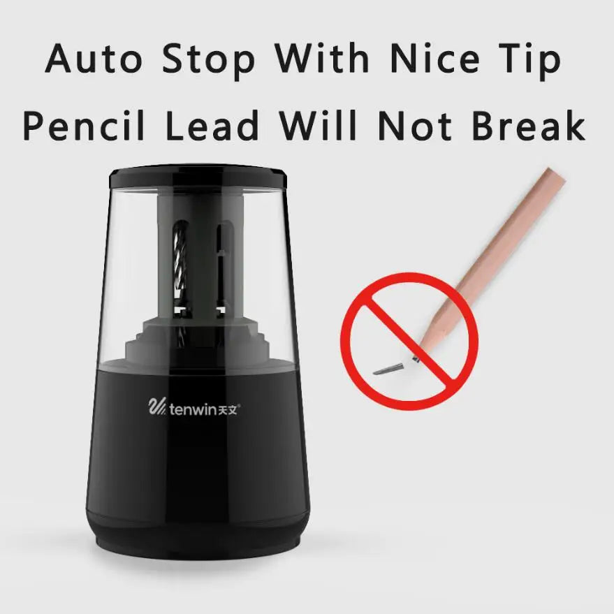 HKM-379795 Heavy-Duty Electric Pencil Sharpener with Helical Steel Blade for USB, AC, or Battery Operation