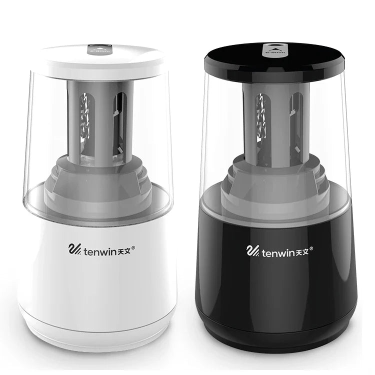 HKM-379795 Heavy-Duty Electric Pencil Sharpener with Helical Steel Blade for USB, AC, or Battery Operation