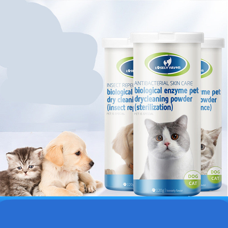 HKM-3798205 Pet Dry Cleaning Powder for Cats and Dogs - Cleansing, Nourishing, and Brightening Formula with Natural Ingredients