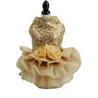 HKM-3798717 Elegant Pet Wedding Dress in Black, Gray or Gold ¨C Sizes XS to XL, Made of Polyester