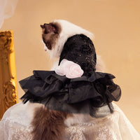 HKM-3798717 Elegant Pet Wedding Dress in Black, Gray or Gold ¨C Sizes XS to XL, Made of Polyester