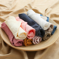 HKM-379923 Crepe Baby Gauze Saliva Towel Set - 5PCs in White, Yellow, Rainbow