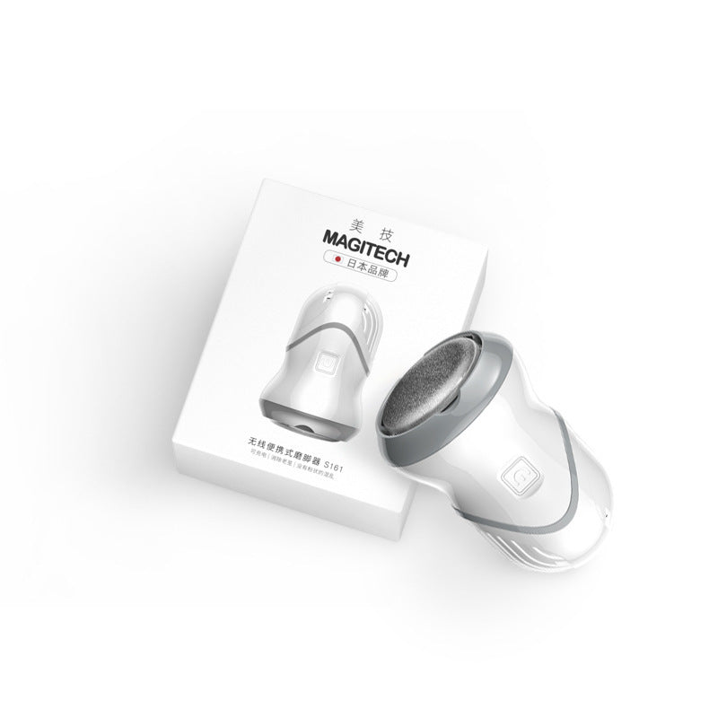 HKM-379923 Portable Wireless Electric Foot Grinder with Coarse and Fine Sand Grinding Heads, 50-Minute Battery Life