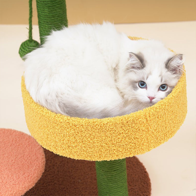 HKM-3799613 Cat Climbing Frame with Sisal Hemp Column for Scratching and Cozy Nesting