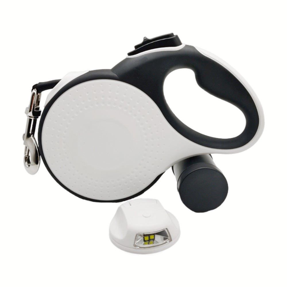 HKM-3800125 Automatic Retractable Dog Leash with Trash Bag Dispenser in White and Green Options