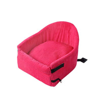 HKM-3800381 Portable Pet Car Seat Armrest for Travel - Available in Brown, Rose Red, Black, and Dark Red Cloth