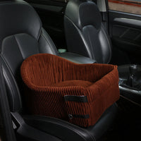 HKM-3800381 Portable Pet Car Seat Armrest for Travel - Available in Brown, Rose Red, Black, and Dark Red Cloth