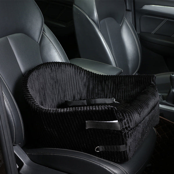 HKM-3800381 Portable Pet Car Seat Armrest for Travel - Available in Brown, Rose Red, Black, and Dark Red Cloth
