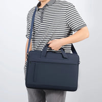 HKM-380051 Genuine Leather Executive Briefcase for Men - Luxury Laptop Shoulder Bag for Business
