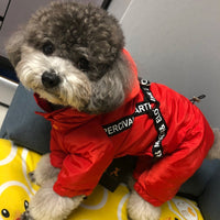 HKM-3800765 Red and Black Four-Legged Cotton and Fleece Sweaters for Small Dogs