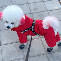 HKM-3800765 Red and Black Four-Legged Cotton and Fleece Sweaters for Small Dogs