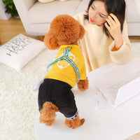 HKM-3800765 Red and Black Four-Legged Cotton and Fleece Sweaters for Small Dogs