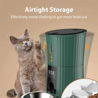 HKM-380115 4L Smart Automatic Pet Feeder with Dual Power, Voice Recorder, and Timed Dispensing for Small Animals