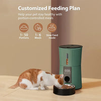 HKM-380115 4L Smart Automatic Pet Feeder with Dual Power, Voice Recorder, and Timed Dispensing for Small Animals