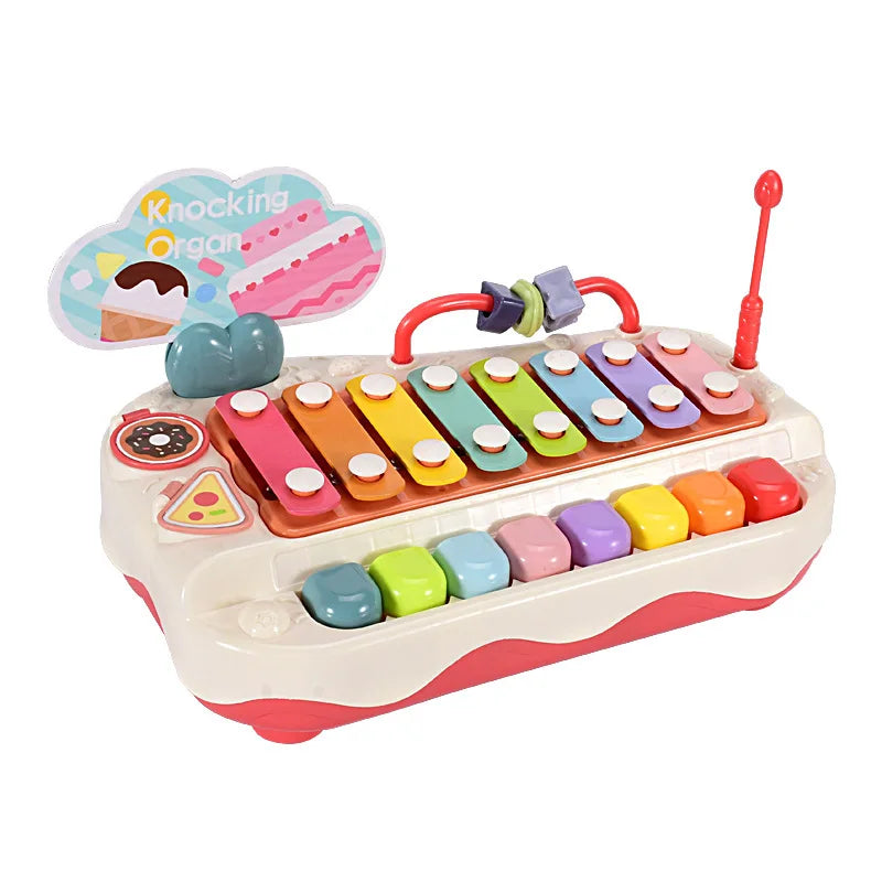 HKM-380243 Colorful Hand Knock Xylophone Mini Piano Educational Musical Toy for Kids Age 6 Months and Up