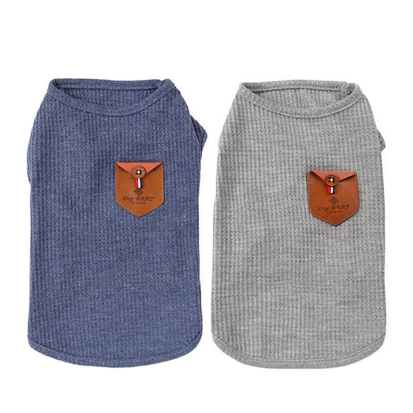HKM-3802685 Breathable Cotton Dog T-Shirt Vest in Solid Colors for Casual Wear