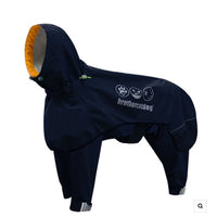 HKM-3803709 Waterproof Four-Legged Raincoat for Medium to Large Dogs in Dark Khaki and Dark Blue