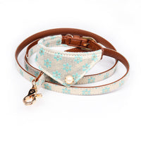 HKM-3804093 Floral Pattern Dog Bow Collar in Yellow, Pink, Blue, and Green with Adjustable Sizes