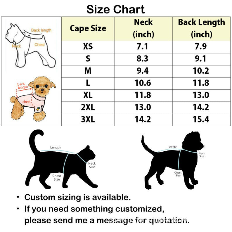 HKM-3804477 Red Vampire Cloak Windbreaker for Pets - XS to XL Size Options