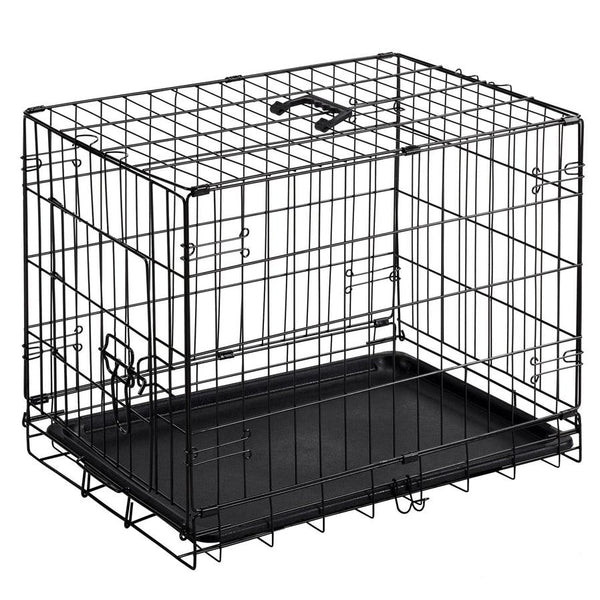 HKM-380499 Single Door Dog Cage - 24 to 30 Inches, Durable Metal Structure, Suitable for Small to Medium Dogs