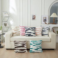 HKM-380627 Geometric Striped Square Pillow Cover - Tie-Dyed in Multiple Colors, 45x45cm