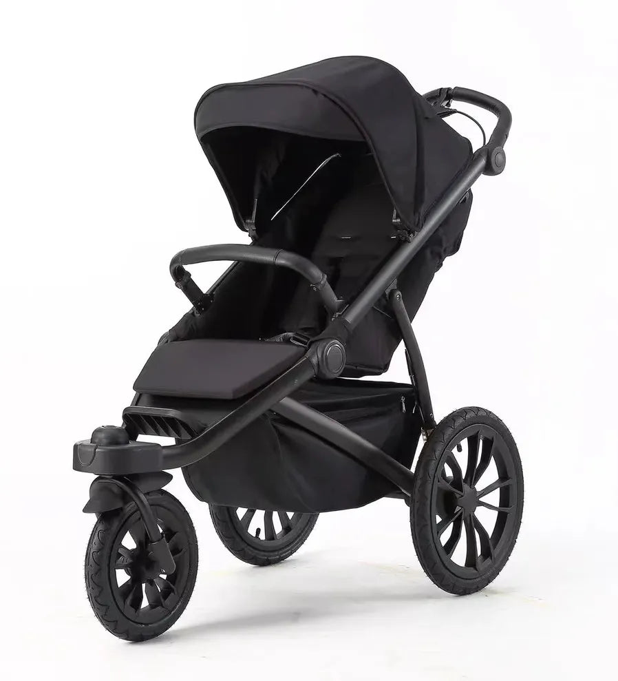 HKM-7380691 Brightbebe Jogging Stroller with Dual Suspension and Air-Filled Tires for Smooth Rides