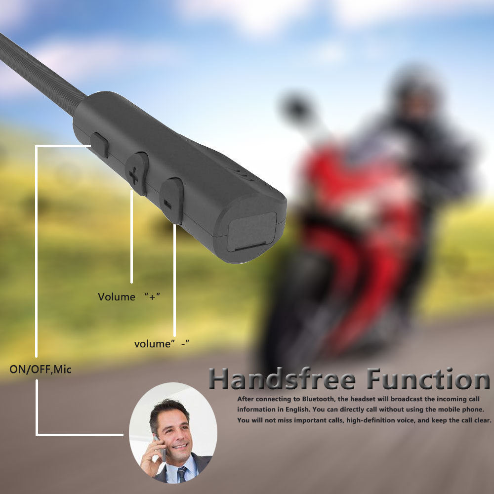 HKM-380691 Wireless Bluetooth Motorcycle Helmet Headset with 5.0 Technology - Lightweight and Durable Design