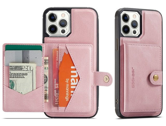 HKM-380755 Magnetic Card Holder Leather Case for iPhone 12/12 Pro/12 Pro Max with Coin Purse