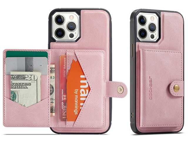 HKM-380755 Magnetic Card Holder Leather Case for iPhone 12/12 Pro/12 Pro Max with Coin Purse