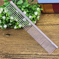 HKM-3807677 Dual Purpose Stainless Steel Pet Grooming Comb - 16.5cm Length, Suitable for Dense and Sparse Fur