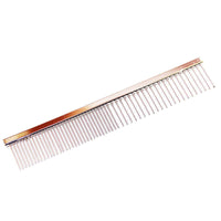 HKM-3807677 Dual Purpose Stainless Steel Pet Grooming Comb - 16.5cm Length, Suitable for Dense and Sparse Fur
