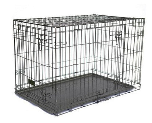 HKM-380819 Compact Folding Metal Dog Cage - Multiple Sizes Available for Durability and Comfort