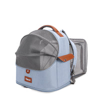 HKM-3808317 Expandable Large Capacity Cat Backpack - Breathable Nylon Design for Pets up to 9kg - Available in Pink, Gray, Milky White, and Blue