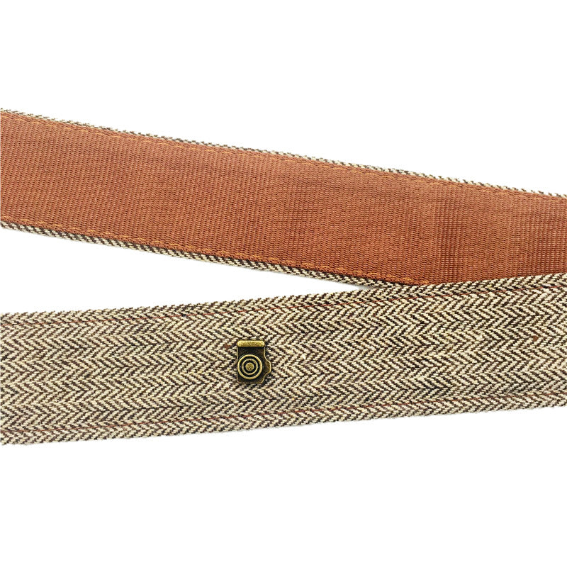 HKM-380883 Dark Grey and Brown Cotton SLR Digital Camera Shoulder Strap - 120 cm Length, 4 cm Width