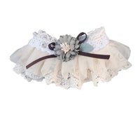 HKM-3809469 Cute Lace Bib for Small to Large Dogs and Cats in Beige, Pink, Apricot, and Malachite Green