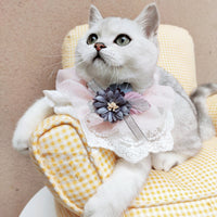 HKM-3809469 Cute Lace Bib for Small to Large Dogs and Cats in Beige, Pink, Apricot, and Malachite Green