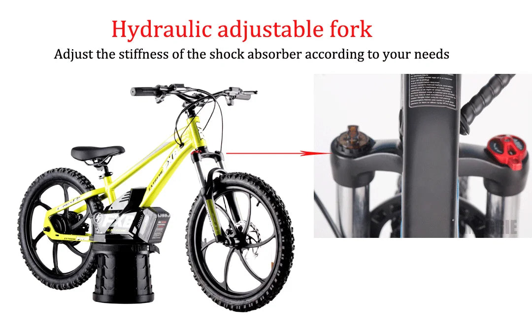HKM-381075 20-Inch Electric Balance Bike with 36V 600W Motor and Lithium Battery, 3-Speed Gear System