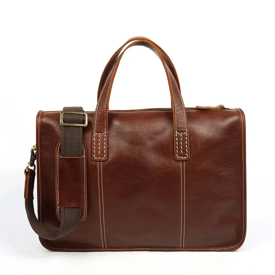 HKM-381075 Men's Retro Leather Messenger Bag for Casual and Business Use