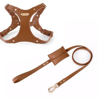 HKM-3811133 Stylish Leather Chest Strap Harness for Dogs in Various Colors and Sizes