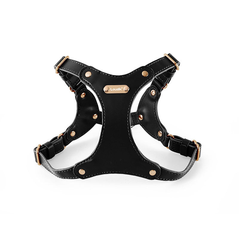 HKM-3811133 Stylish Leather Chest Strap Harness for Dogs in Various Colors and Sizes