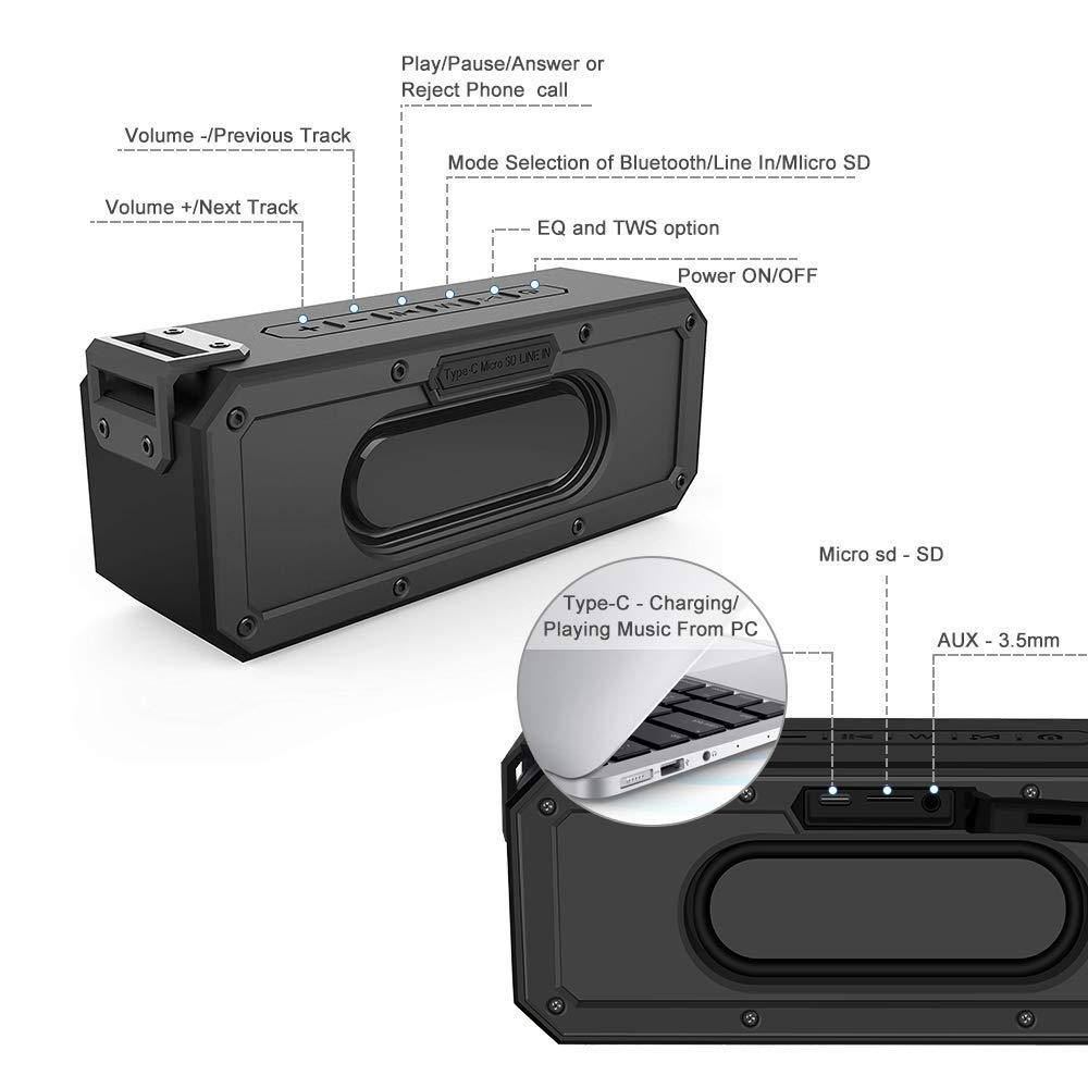 HKM-381139 Portable 40W Waterproof Bluetooth Speaker with Long Battery Life and Multiple Playback Options