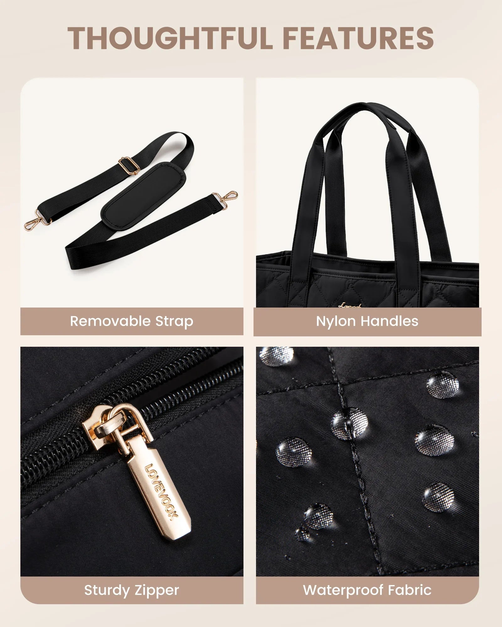HKM-381203 Quilted Laptop Tote Bag for Women - 15.6 to 17 Inch Capacity, Stylish and Spacious Work Purse