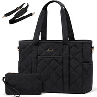 HKM-381203 Quilted Laptop Tote Bag for Women - 15.6 to 17 Inch Capacity, Stylish and Spacious Work Purse