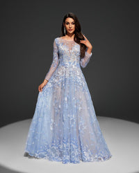 HKM-381203 Sophisticated Blue Dress EZ25036 for Formal Events