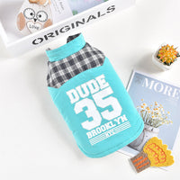 HKM-3812413 Teddy Pet Plaid Vest Jacket for Autumn and Winter - Comfortable Pressed Cotton in Blue, Red, and Green Sizes XS to 8L