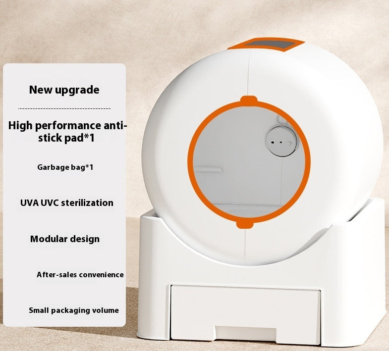 HKM-3813309 Automatic Cleaning Cat Litter Box with Deodorizing Feature - Fully Enclosed & Anti-Splash Design
